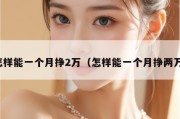 怎样能一个月挣2万（怎样能一个月挣两万）