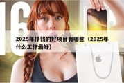 2025年挣钱的好项目有哪些（2025年什么工作最好）