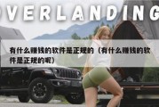 有什么赚钱的软件是正规的（有什么赚钱的软件是正规的呢）