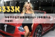 今年干什么行业最挣钱2025（今年做什么行业好）