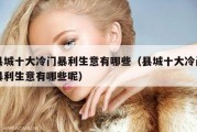县城十大冷门暴利生意有哪些（县城十大冷门暴利生意有哪些呢）