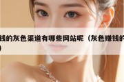 挣钱的灰色渠道有哪些网站呢（灰色赚钱的门路）