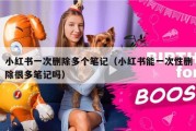小红书一次删除多个笔记（小红书能一次性删除很多笔记吗）