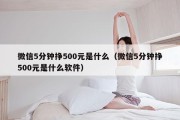 微信5分钟挣500元是什么（微信5分钟挣500元是什么软件）