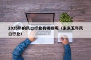 2025年的风口行业有哪些呢（未来五年风口行业）