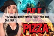 小投资23万加盟店赚钱吗（20万投资加盟创业项目）