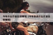 今年什么行业比较赚钱（今年投资什么行业比较赚钱）
