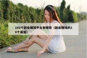 102个副业赚钱平台有哪些（副业赚钱的10个渠道）