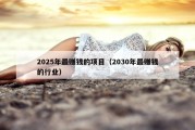 2025年最赚钱的项目（2030年最赚钱的行业）