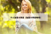 个人加盟小项目（加盟小项目赚钱）