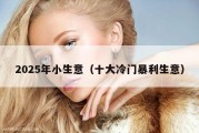 2025年小生意（十大冷门暴利生意）