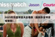 2025年致富项目大全最新（最新致富项目有哪些）
