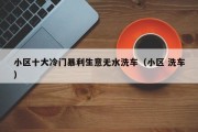 小区十大冷门暴利生意无水洗车（小区 洗车）