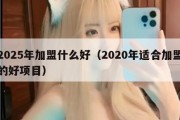 2025年加盟什么好（2020年适合加盟的好项目）