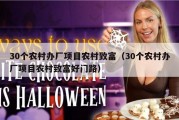 30个农村办厂项目农村致富（30个农村办厂项目农村致富好门路）