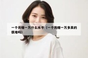 一个月赚一万什么水平（一个月赚一万多真的很难吗）