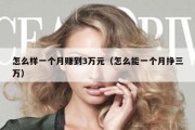 怎么样一个月赚到3万元（怎么能一个月挣三万）