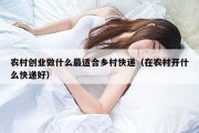 农村创业做什么最适合乡村快递（在农村开什么快递好）
