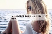 2025年加盟好项目有哪些（2022年加盟什么）