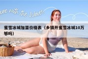 蜜雪冰城加盟价格表（乡镇开蜜雪冰城10万够吗）