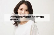 2025加盟什么项目赚钱（2022年加盟什么赚钱）