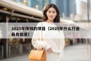 2025年挣钱的项目（2025年什么行业最有前景）