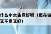 现在干点什么小本生意好呢（现在做什么小本生意本钱又不高又好）
