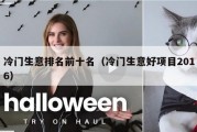 冷门生意排名前十名（冷门生意好项目2016）