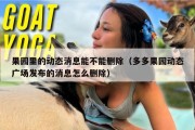 果园里的动态消息能不能删除（多多果园动态广场发布的消息怎么删除）