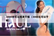 3000块可以用来干嘛（3000元可以干嘛）