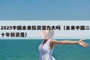 2025中国未来投资潜力大吗（未来中国二十年投资是）