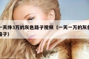 一天挣3万的灰色路子视频（一天一万的灰色路子）