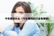 今年赚到什么（今年赚钱的行业有哪些）