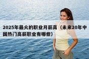 2025年最火的职业月薪高（未来20年中国热门高薪职业有哪些）