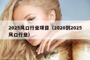 2025风口行业项目（2020到2025风口行业）