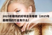 2025年赚钱的好项目有哪些（2025年最赚钱的行业有什么）