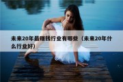 未来20年最赚钱行业有哪些（未来20年什么行业好）