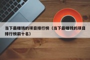 当下最赚钱的项目排行榜（当下最赚钱的项目排行榜前十名）