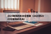 2025赚钱的机会在哪里（2020到2025年赚钱的方向）