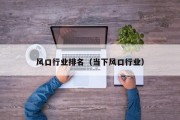 风口行业排名（当下风口行业）