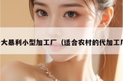 十大暴利小型加工厂（适合农村的代加工厂）