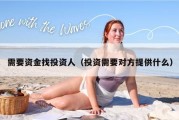 需要资金找投资人（投资需要对方提供什么）