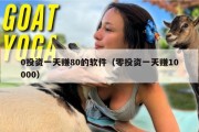 0投资一天赚80的软件（零投资一天赚10000）