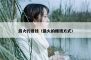 最火的赚钱（最火的赚钱方式）