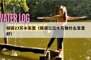 投资23万小生意（投资二三十万做什么生意好）