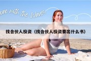找合伙人投资（找合伙人投资要出什么书）