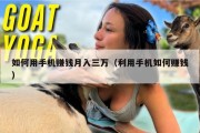 如何用手机赚钱月入三万（利用手机如何赚钱）