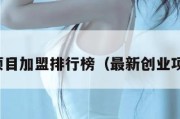 创业新项目加盟排行榜（最新创业项目加盟）