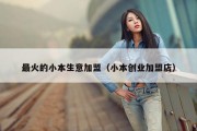 最火的小本生意加盟（小本创业加盟店）